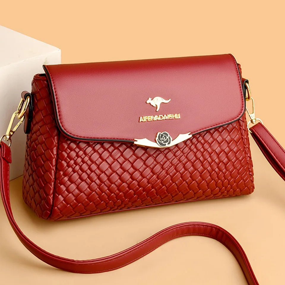 Luxury Handbag Women Bags Designer Pu Leather Knitting