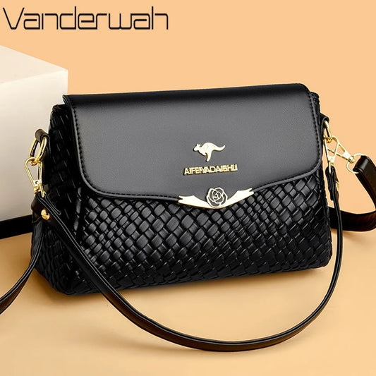 Luxury Handbag Women Bags Designer Pu Leather Knitting