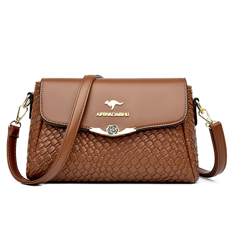 Luxury Handbag Women Bags Designer Pu Leather Knitting