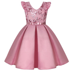 Beautiful Beading Flower Girl Dress for Wedding Party Coral Flower Girl Peach Tutu Dress