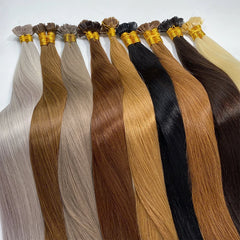Flat Tip Keratin Hair Extensions Pre-Bonded Flat Tip Hair Extensions 50 Gram Double Drawn Straight 16-30 inch Indian Remy Hair
