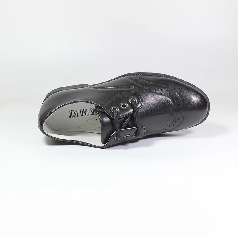 Children Kids Leather Flats Toddler Little Big Boys Lace Up Classic Style Fashion Leather Dark Black Plaid Wedding Stage Shoes