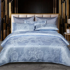 High End Jacquard Bedding Luxury European Wedding Bedding Sets American Satin Double Duvet Cover