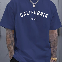 Men's summer 100% pure cotton fashionable casual loose sports California