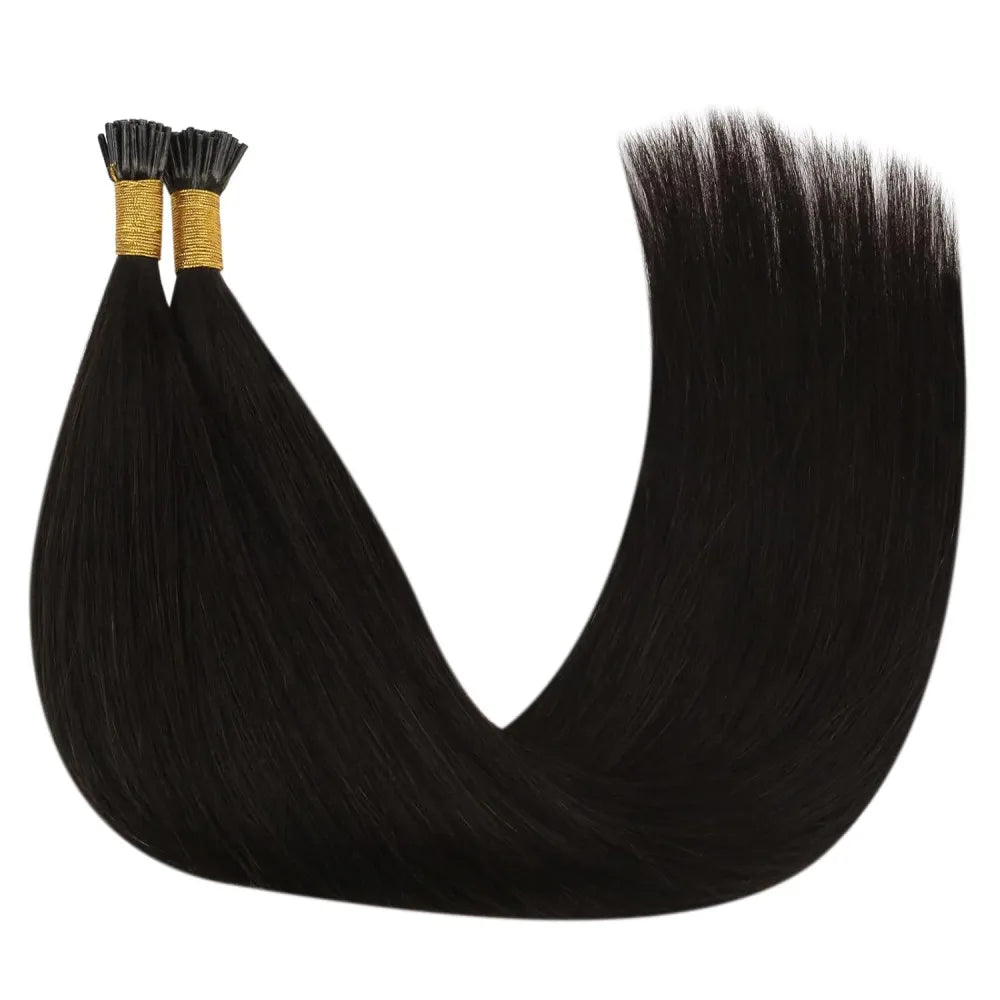 Straight I Tip Hair Extensions Natural Color Brazilian Human Hair Extensions 100% Real Hair For Woman Capsule Keratin 26 Inches