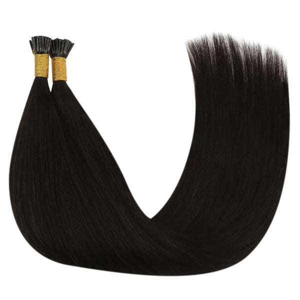 Straight I Tip Hair Extensions Natural Color Brazilian Human Hair Extensions 100% Real Hair For Woman Capsule Keratin 26 Inches