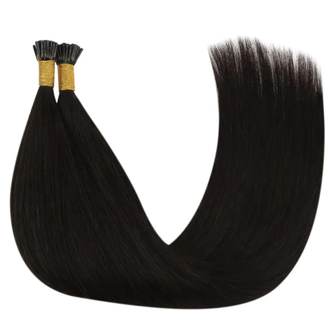 Straight I Tip Hair Extensions Natural Color Brazilian Human Hair Extensions 100% Real Hair For Woman Capsule Keratin 26 Inches
