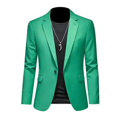 Fashion Men's Business Casual Blazer Black White Red Green Solid Color Slim Fit Jacket Wedding Groom Party Suit Coat M-6XL