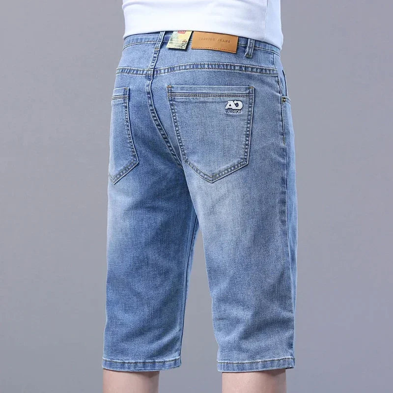 2024 New in Men's Stretch Short Jeans Fashion Casual Slim Fit Summer  High Quality