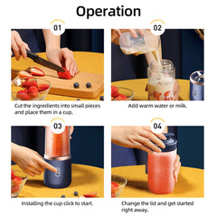 6 Blades Electric Juicer Cup 2 Cups For Travel Portable Juicer Mixer Usb Charge Fresh Fruit Juice Personal Blender Smoothie