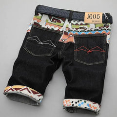 2026 New Summer Thin Embroidered Trendy Denim Shorts Men's and Korean Pants
