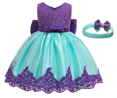 3-12 Years Summer Cute GIrls Dress Big Bow Lace Mesh Party Princess Dress For Girls Children