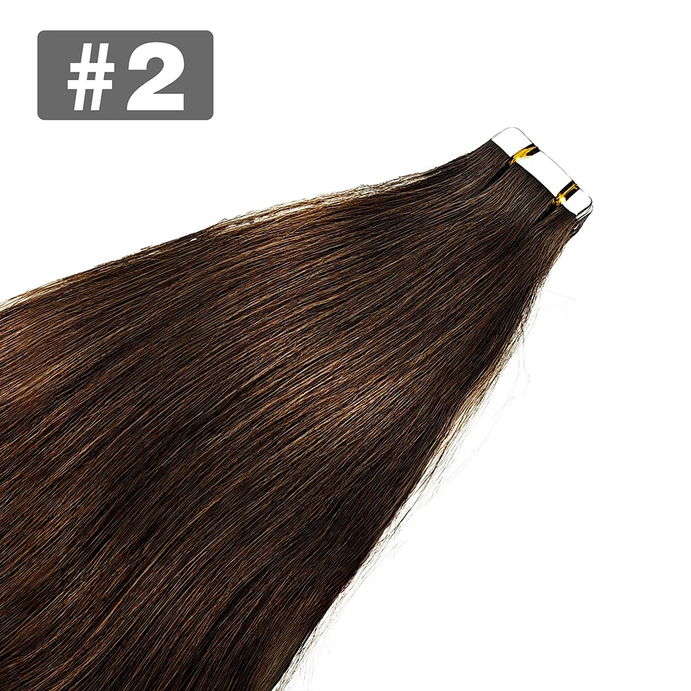 Tape in Hair Extensions Natural Human Hair Brazilian Origina Hair 100% Real Human Hair Extensions 20 Pcs Straight for Women