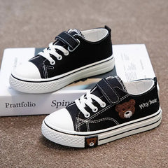 Wholesale parent-child shoes for boys and girls with lace-up little white children's casual canvas shoes baby board shoes sneake