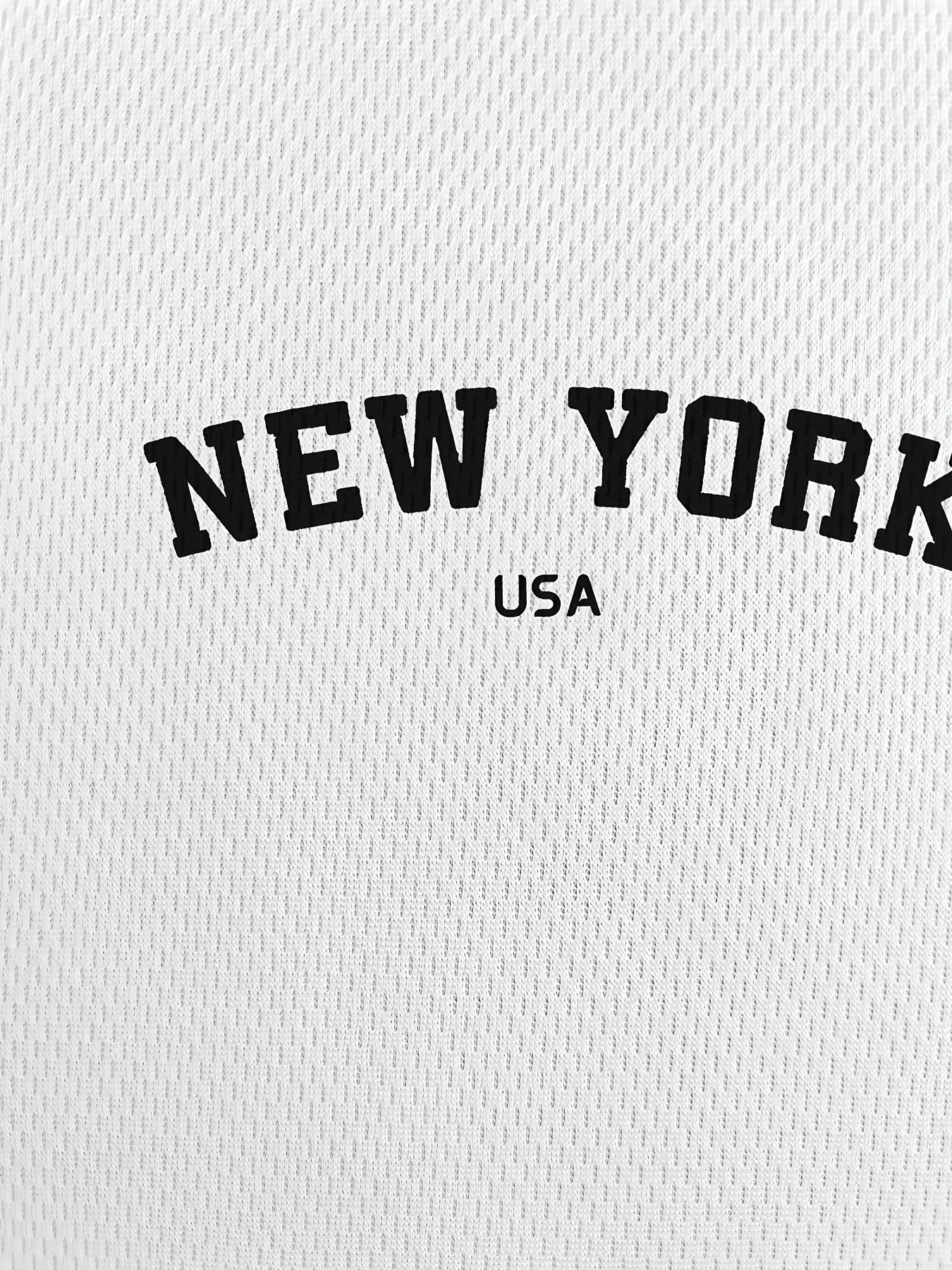 Men's Summer 100 Cotton Fashionable Casual Loose Large New York USA Letter Printed Round Neck Short Sleeve T-shirt Top
