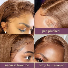 Malaysia Hair Side Part Pixie Cut Straight Wigs Short Bob Hair Wig 100% Human Hair 13x4 Lace Front Human Hair Wigs Natural Color