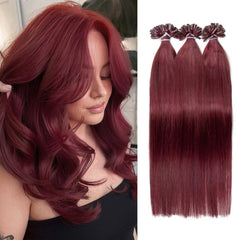 Mrs Hair Keratin Hair K Tip Hot Fusion Natural Human Hair Extensions Italy Keratin Glue Machine Remy Hair 12-22inch