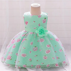 Toddler White Flower Baptism Dress For Baby Girls Newborn First 1st Birthday Party Flower Lace Wedding Dresses Christening Gown