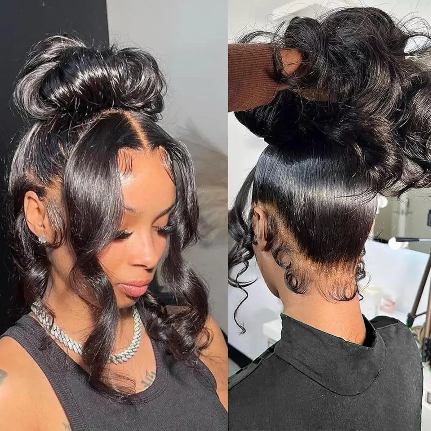 Hidden Strap Body Wave 360 HD Full Lace Front Wigs Human Hair Pre Plucked 12A Glueless Brazilian Virgin Wig With Drawstring