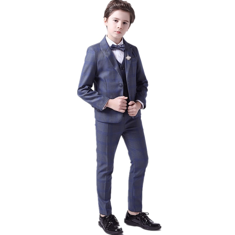 Top Quality Boys Formal Suit Ceremony Wedding Campus Student Tuxedo Dress Gentleman Kids Costume Children&#39;s Blazer Clothing Set