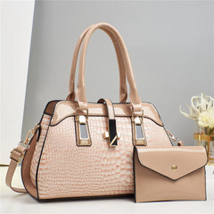 Luxury Brand Crocodile Handbag Women Tote Bag Bright Leather