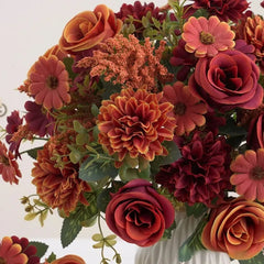 30cm Artificial Autumn Rose Flowers Wedding Christmas Vase Home Living Room DIY Fake Bouquet Decoration