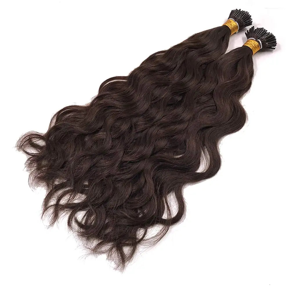 Natural Wave I Tip Human Hair Extension Brazilian Remy Hair Microlink Pre Bonded Stick I Tip Hair #2 #4 #1B 100g 100strands