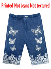 Printed Leggings - Not Faux Denim Fabric]Printed Leggings