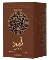 Lattafa Asad Bourbon Unisex Eau De Parfum Spray Makeup 3.4 Ounce Long Lasting Fragrance Arabian Women's Perfume Natural Cologne