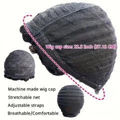 Curly Pixie Cut Wig For Women 100% Human Hair Full Machine-Made Natural Realistic Breathable Rose-Patterned Inner Net Soft Cap