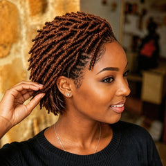 Twist Dreadlock 13×4 Lace Front Wigs Human Hair Afro Short Curly Wigs for Women 200% Density Bazilian Hair
