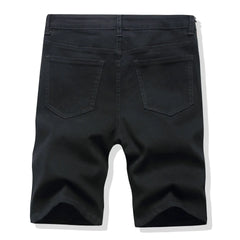 Shorts Men Hole Jeans Streetwear Mid Waist Washed Distressed Pockets Knee Length Vintage Ripped Denims s