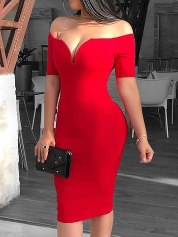 Lady V style off-the-shoulder fitted dress with a tight waist and a full skirt, a fitted evening for women