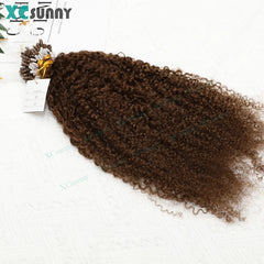 Micrlink Hair Extensions Human Hair Kinky Curly For Black Women Double Drawn Micro Ring Loop Hair Extensions Human Hair Color 4