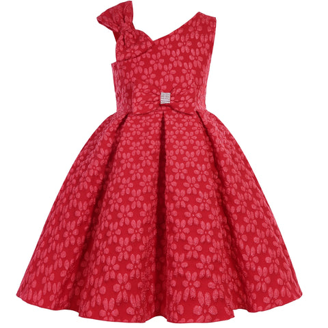 Foreign Trade Children's Clothing Girls Dresses Princess Slant Shoulder