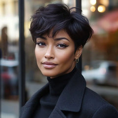 Human Hair Short Curly Wigs for Women Pixie Cut Wig Machine Made Human Hair Short Wigs Natural Hair Short Curly Wigs