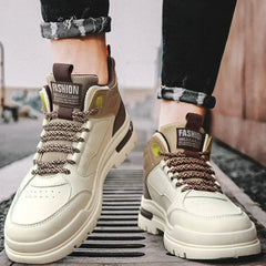 Men Sneakers Outdoor Casual Shoes New Non Slip Vulcanized Shoes Soft Sole Walking Shoe Lace-up High Top