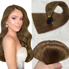 Flat Tip Keratin Hair Extensions Pre-Bonded Flat Tip Hair Extensions 50 Gram Double Drawn Straight 16-30 inch Indian Remy Hair