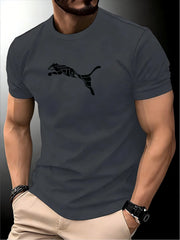 New Summer Luxury Men's Fashion Fox Leopard Print-shirt -High Quality Fitness Sports T-shirt