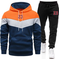 Jogging Mens Tracksuit Print Casual Sweatshirt Quality Outdoors Sports Man Clothing Autumn Winter Warm Single Piece Hoodie Pants