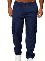 Men's Cargo Pants Sweatpants Outdoor Loose Straight Long Trousers Summer Casual Multi-Pocket Durable Workwear Male Trousers