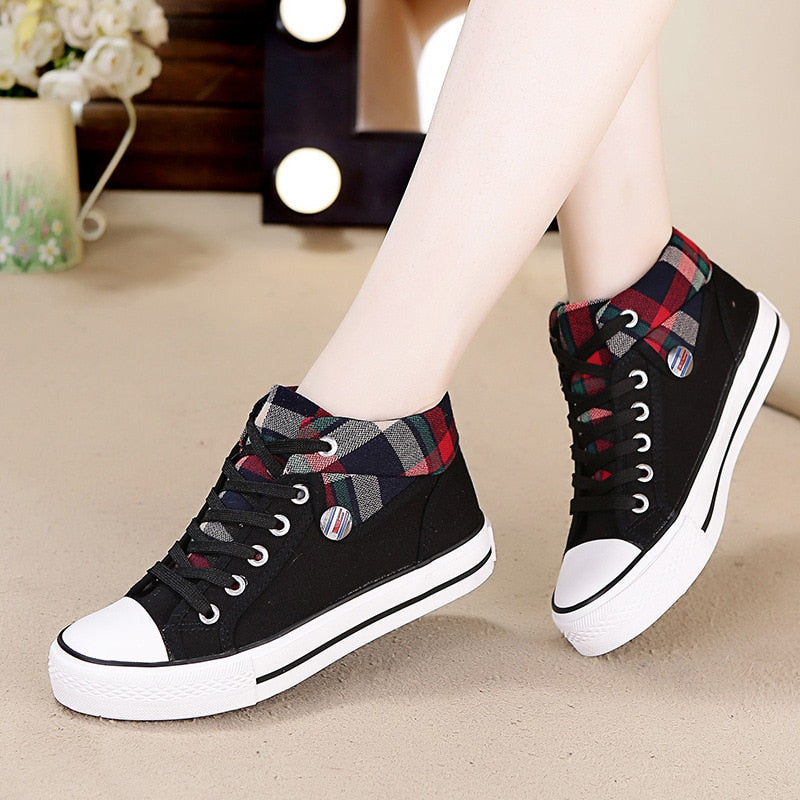 Women Platform Canvas Sneakers Woman Spring Casual Shoes Breathable Trainers Female Sneaker Summer Lady Vulcanized Shoes