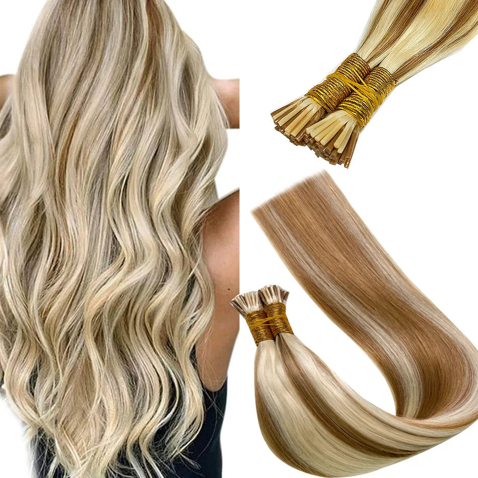 Straight ITIP Human Hair Extension 100% Real Human Hair Extensions 0.9g/pc 10 50 100 Strands Capsule Keratin Human Fusion Hair