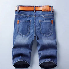 Denim Shorts Men's Summer Thin Straight Classic Designer Business Short Jeans Brand Clothing Stretch Korean