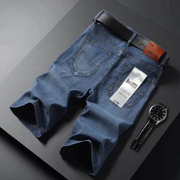 Denim Shorts Men's Summer Thin Straight Classic Designer Business Short Jeans Brand Clothing Stretch Korean