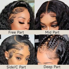 13X6 Deep Wave Frontal Wig 13x4 HD Transparent Lace Frontal Remy Glueless Deep Curly