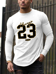 New Long-Sleeved T-Shirt Men's Printed Round Neck Long-Sleeved T-Shirt Trend Versatile Casual