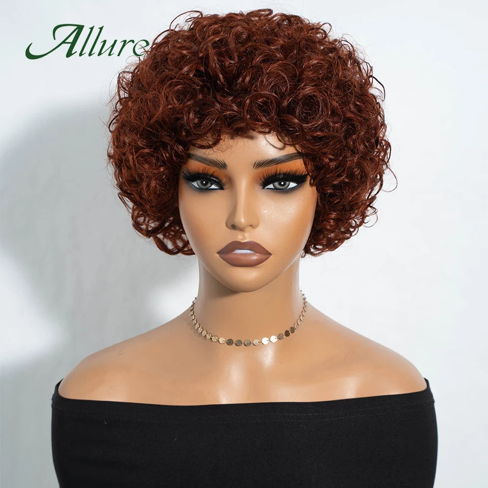 Brazilian Short Pixie Afro Kinky Curly Wigs for Women Glueless