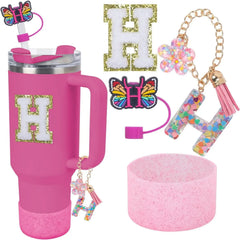 Accessories for Stanley Cup 40oz 30oz Letter Charms for Handle Silicone Boot,Straw Cover Topper & Sticker Charms