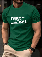 Streetwear 3D Letter Print Men's Summer T-Shirt, Suitable for Everyday Casual and Sportswear. .